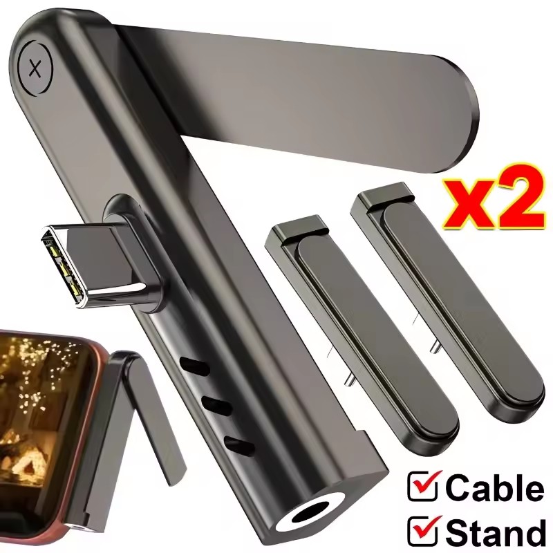 2/1PCS Portable USB C To 3.5mm - огляд і ціна Phone Stand Aluminum